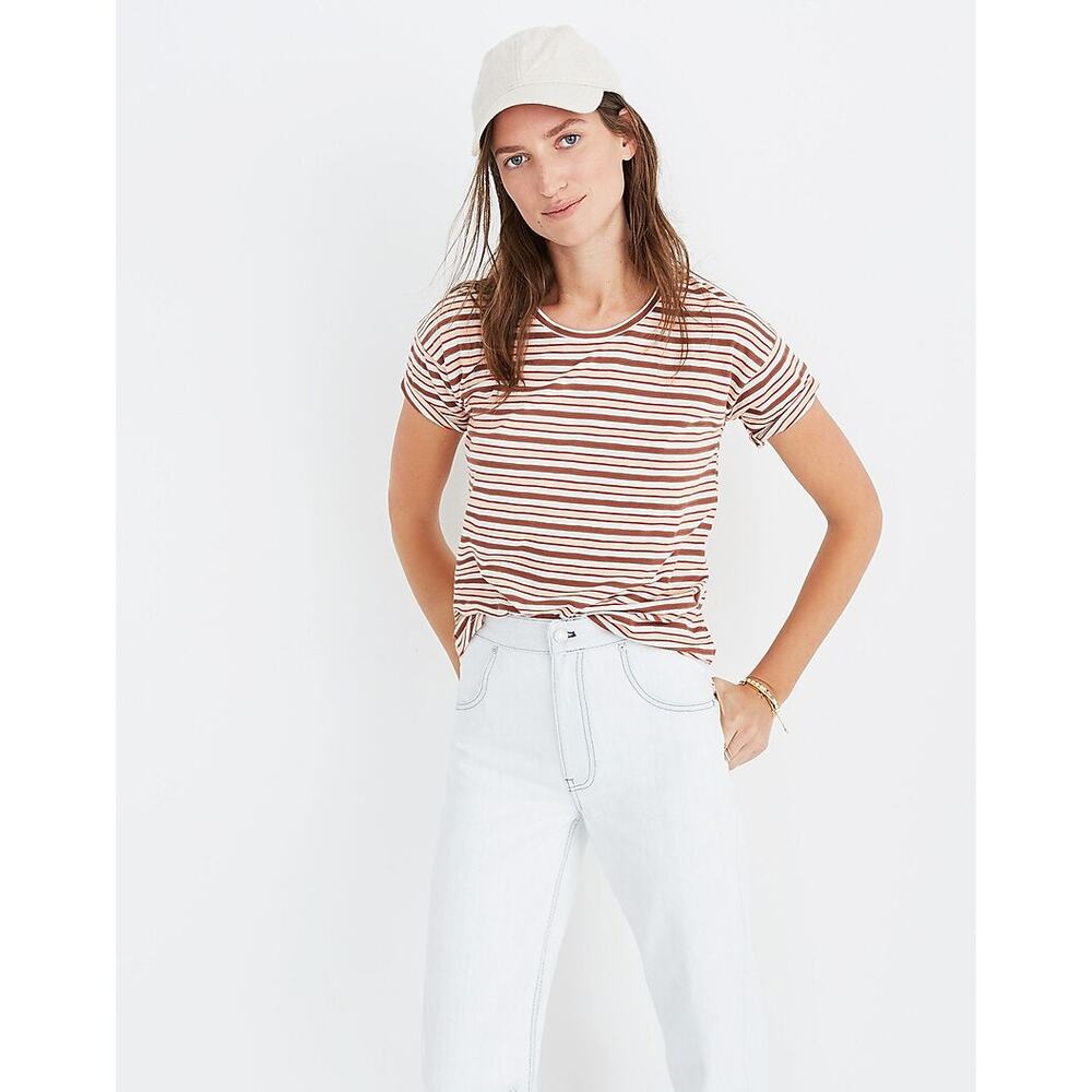 Madewell Whisper Cotton Crewneck Tee - Cordoba Stripe - Size XXS